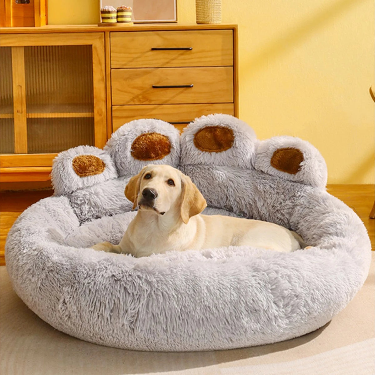 Fluffy Round Dog Bed Large