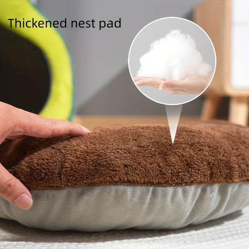 Avocado-Shaped Winter Warm Cat Bed