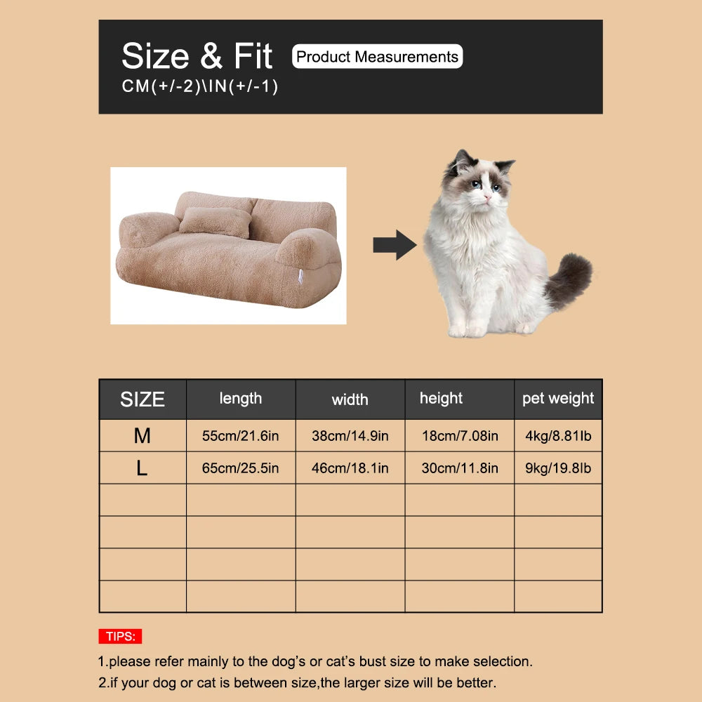 1PC Pet Cat Sofa Detachable Washable, Soft Comfortable Couch for Cats