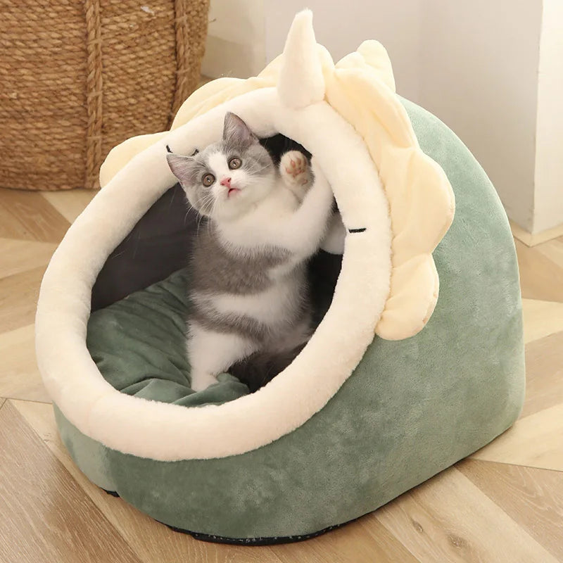 Cave style Cat Sleeping Bed Foldable Removable Washable