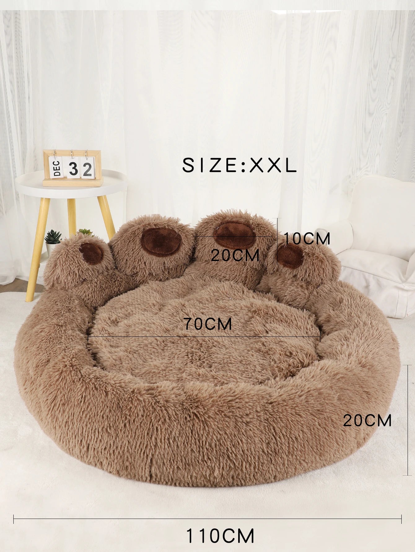 Fluffy Round Dog Bed Large