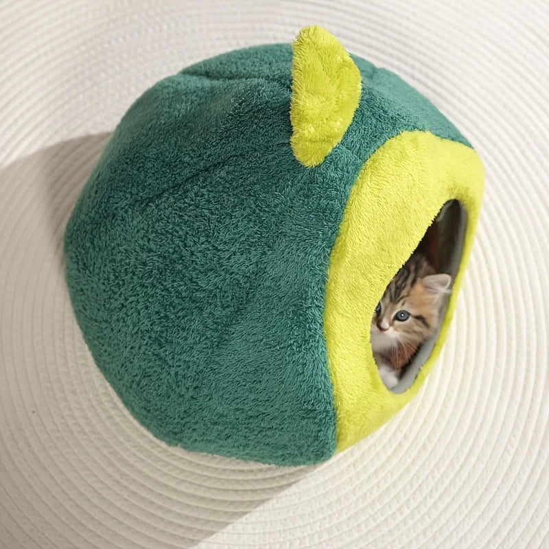 Avocado-Shaped Winter Warm Cat Bed