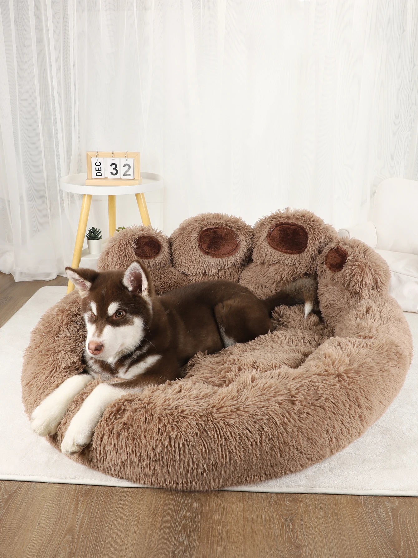 Fluffy Round Dog Bed Large