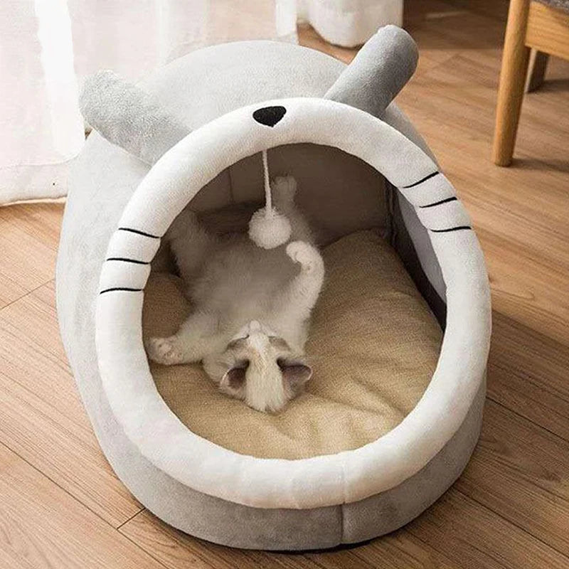 Cave style Cat Sleeping Bed Foldable Removable Washable