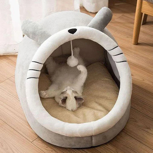 Cave style Cat Sleeping Bed Foldable Removable Washable