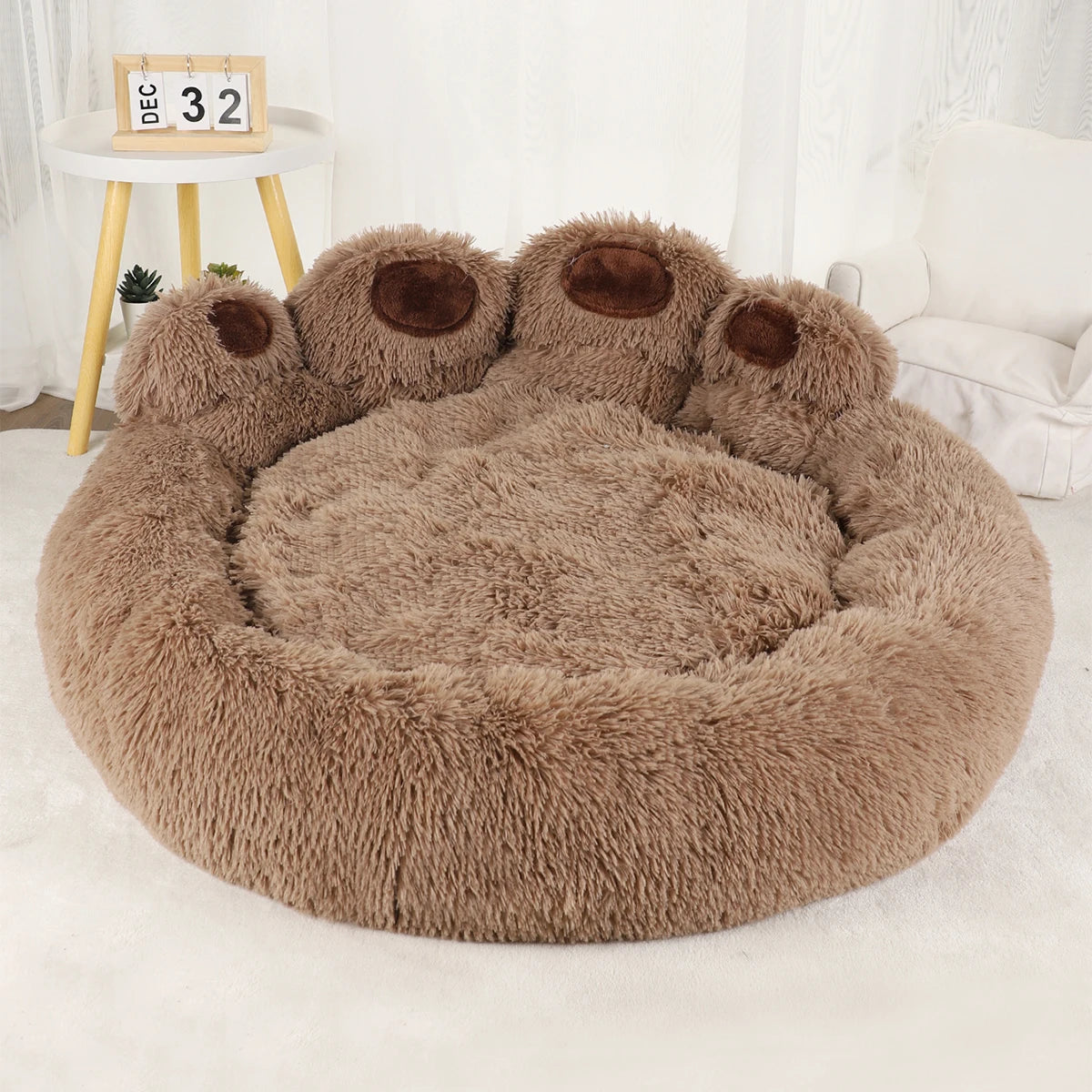 Fluffy Round Dog Bed Large