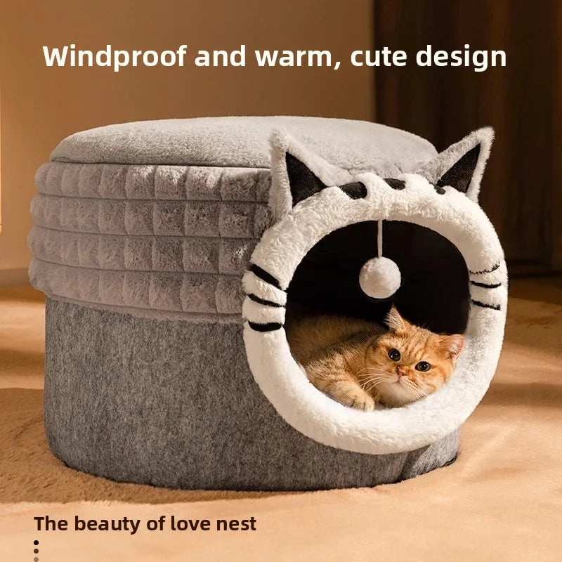 Cat house warm in winter